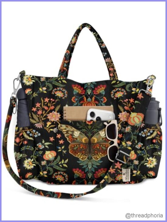 Handbags - Corduroy Crossbody Tote Bag Large Laptop Shoulder Bag 3-Way Carry